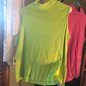 Set of 2 mockneck sleeveless knit shirts - size 2X